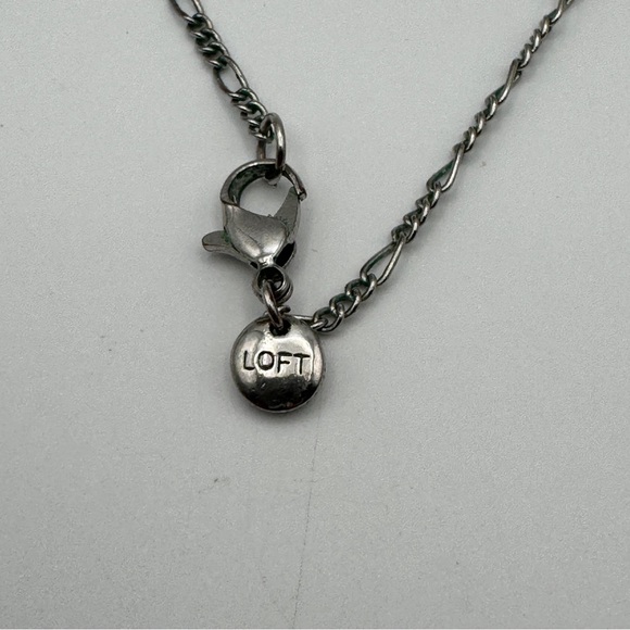 LOFT Necklace 36” Silver Tone Champagne Brown Glass Beads Long Crystal Jewelry - Picture 3 of 5